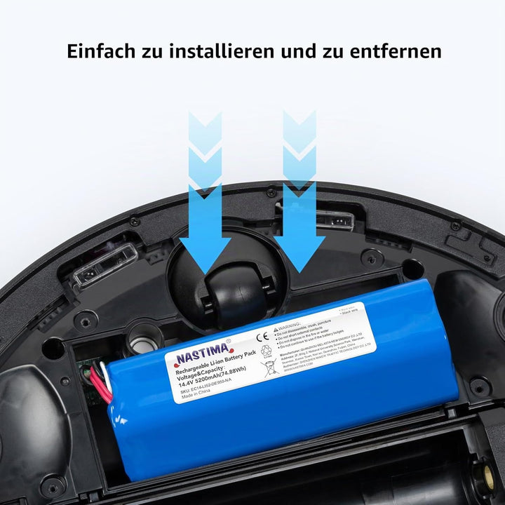NASTIMA 14,4V 5200mAh Li-ion Ersatzakku für Ecovacs Deebot Ozmo 950, Deebot T8 T8+, Deebot T9 T9+, D