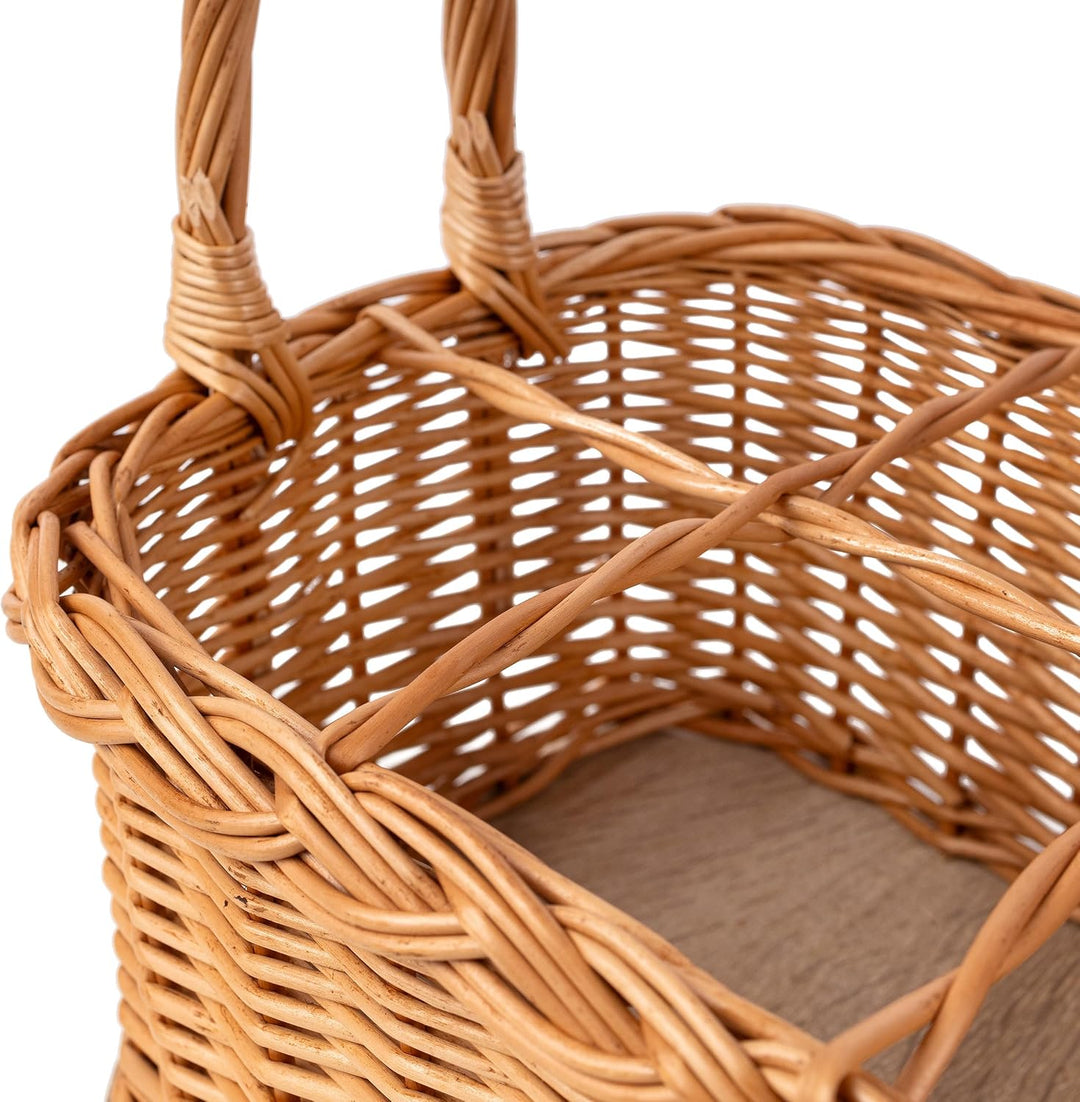 Creative Home Weidenkorb mit Henkel Flaschenkorb 6 Flaschen 33 x 23 x 36 cm