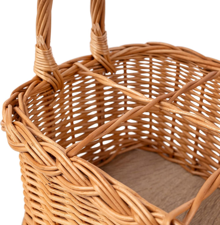 Creative Home Weidenkorb mit Henkel Flaschenkorb 6 Flaschen 33 x 23 x 36 cm
