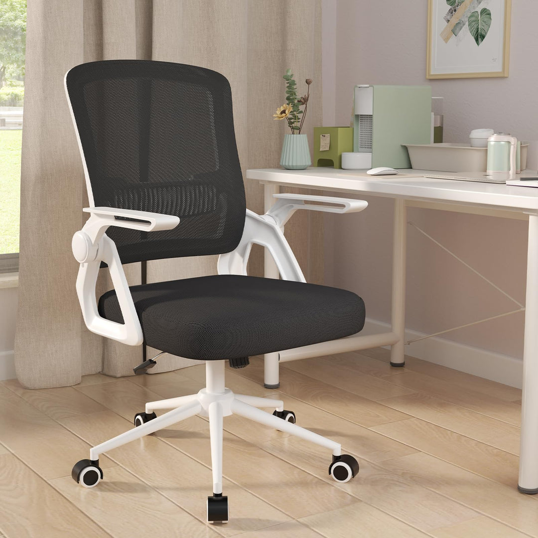 naspaluro Bürostuhl mit Hochklappbare Armlehnen, Schreibtischstuhl Ergonomisch, Drehstuhl mit Netzbe