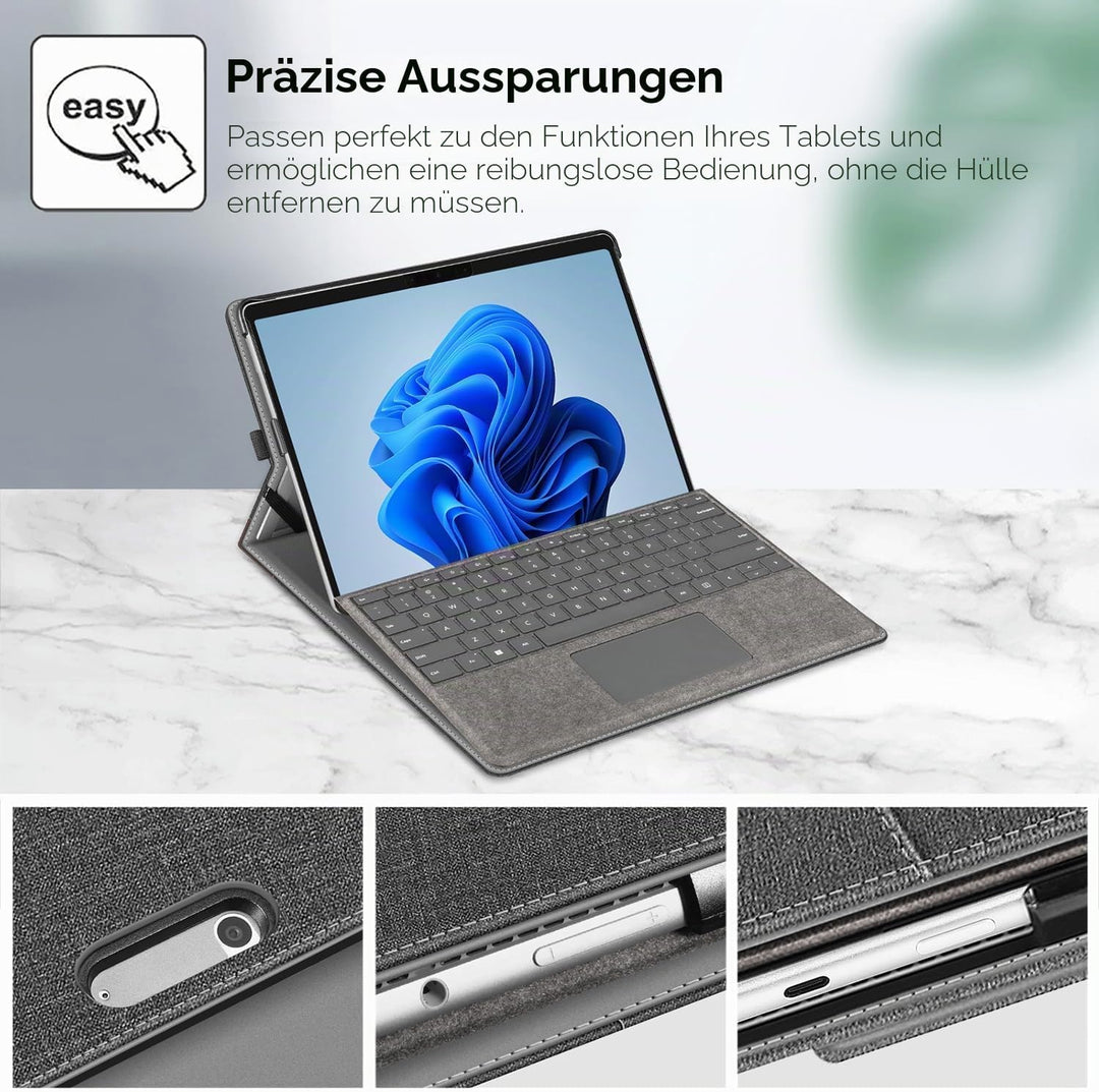 Fintie Hülle für Microsoft Surface Pro 8 13 Zoll (2021) - Multi-Sichtwinkel Hochwertigem Kunstleder
