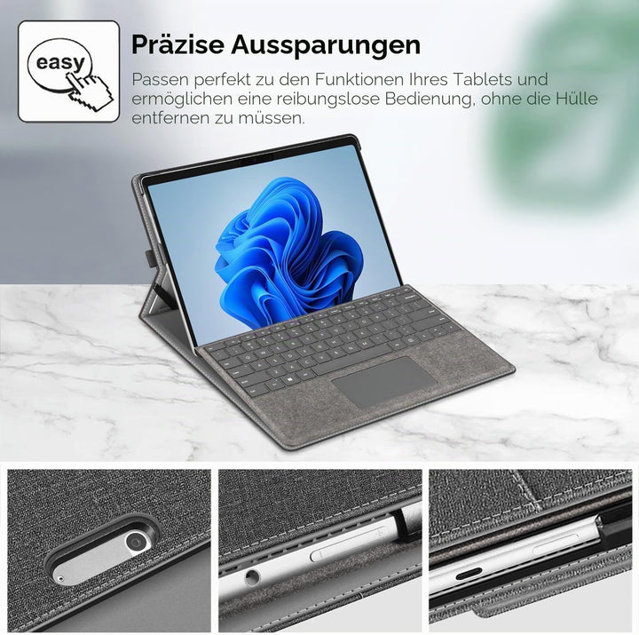 Fintie Hülle für Microsoft Surface Pro 8 13 Zoll (2021) - Multi-Sichtwinkel Hochwertigem Kunstleder