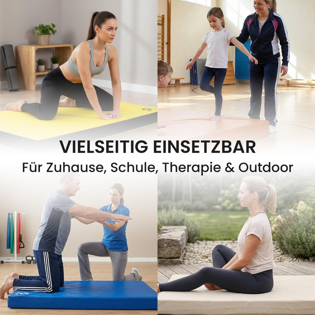 Jeflex - Weichbodenmatte & Turnmatte 100 x 70 x 8 cm MADE IN GERMANY/Gymnastikmatte tragbar/platzspa