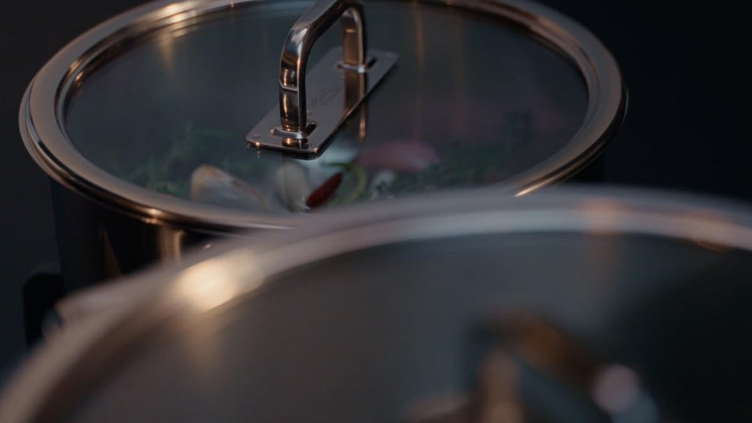 Fissler Viseo Pro Edelstahl-Topfset 5-teilig – Made in Germany, Glasdeckel, Superthermic Boden, Mess