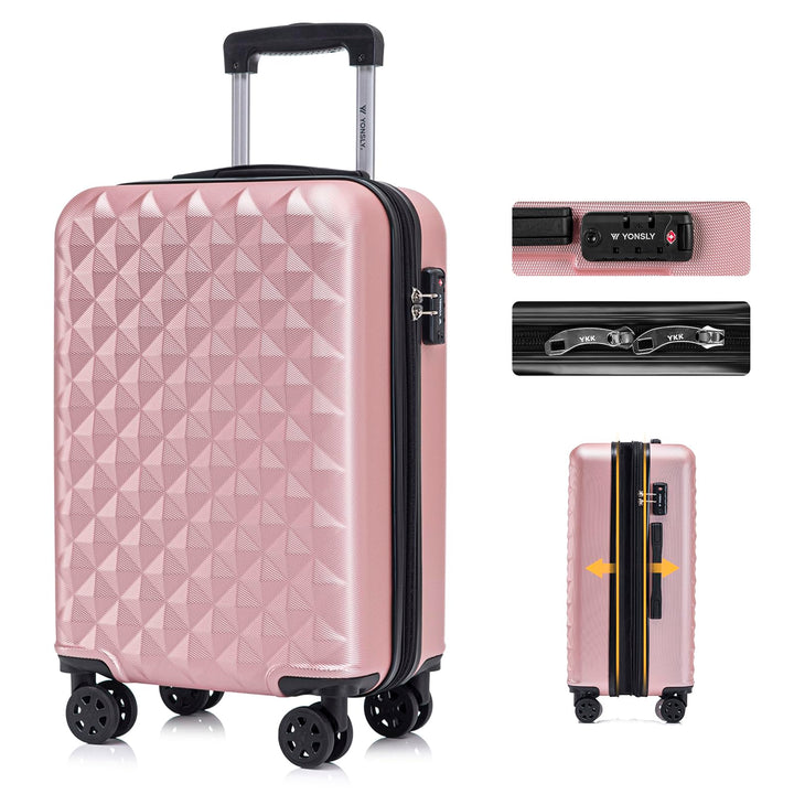 Reisekoffer Suitcase, Erweiterbarer Hartschalenkoffer Trolley mit TSA-Schloss und hochwertigem YKK-R