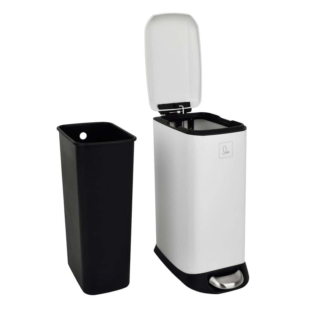 SVITA TS12 Edelstahl Mülleimer Treteimer Abfalleimer 12l inkl. Inneneimer Kunststoff Pedal Softclose