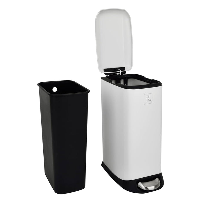SVITA TS12 Edelstahl Mülleimer Treteimer Abfalleimer 12l inkl. Inneneimer Kunststoff Pedal Softclose