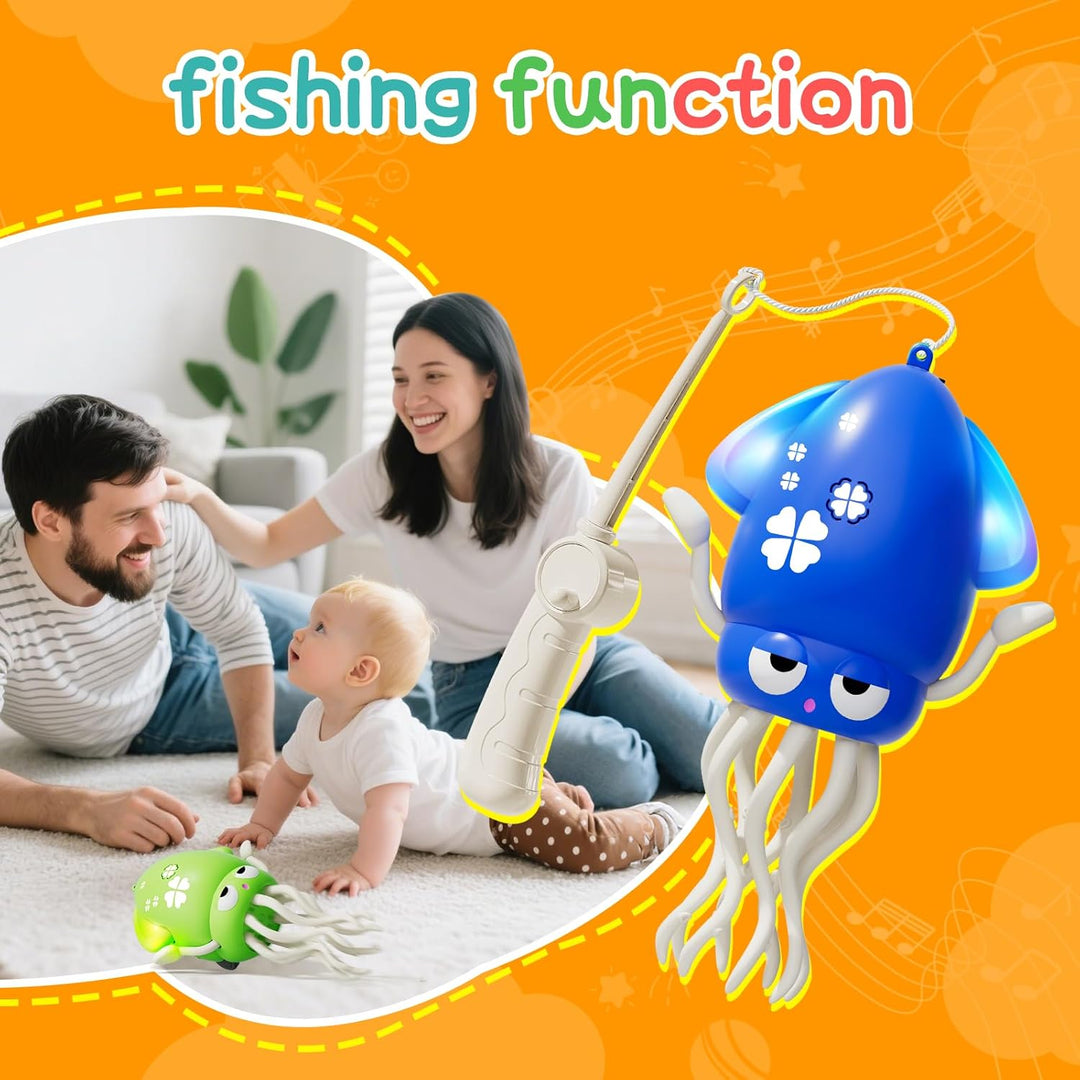 KJIXYUNG Tanzender & krabbelnder Oktopus mit LED Lichtern und Musik - Automatisch schwingendes musik