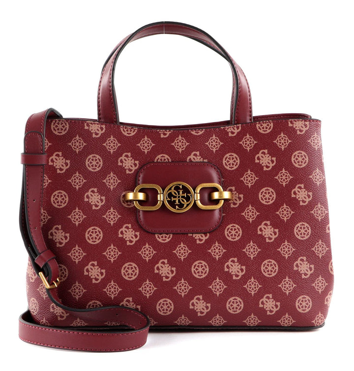 GUESS Hensely Logo Girlfriend Satchel Merlot Multi