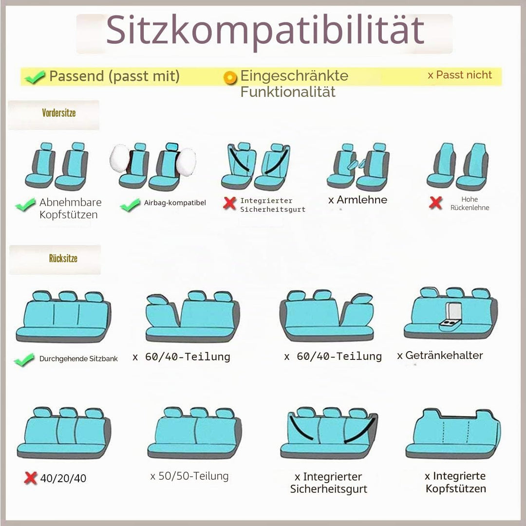 Flying Banner 9 Stück Autositzbezüge Komplettbezug Atmungsaktiver Verbundschwamm Polyestergewebe Bei