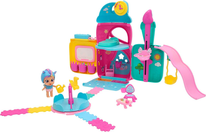 Cry Babies Playtime Jenna's Day Care, Puppenhaus, Playset mit Exklusiver Puppe Jenna, 18+ Zubehörtei