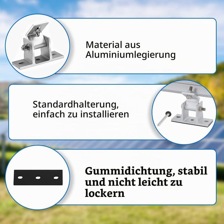 mizikuu Solarpanel Halterung Dachhaken, 4 Stück Befestigung Solarmodul Z- Halterung Montage Solarpan