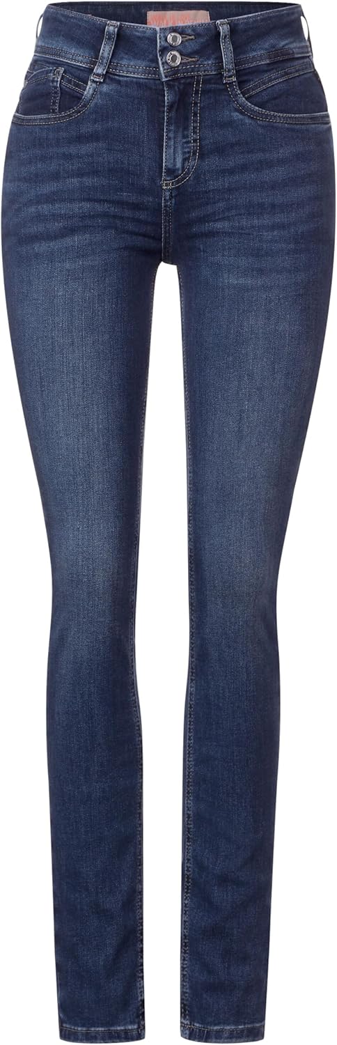 Street One Damen Slim Fit Jeans 25W / 32L Brilliant Indigo Random Wash, 25W / 32L Brilliant Indigo R