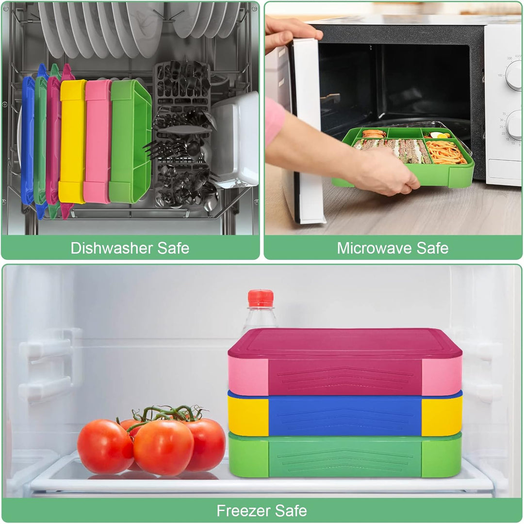 IJIAMY Brotdose Kinder mit Fächern, 1300ml Jausenbox Kinder, Auslaufsicher Bento Box, Lunchbox Kinde