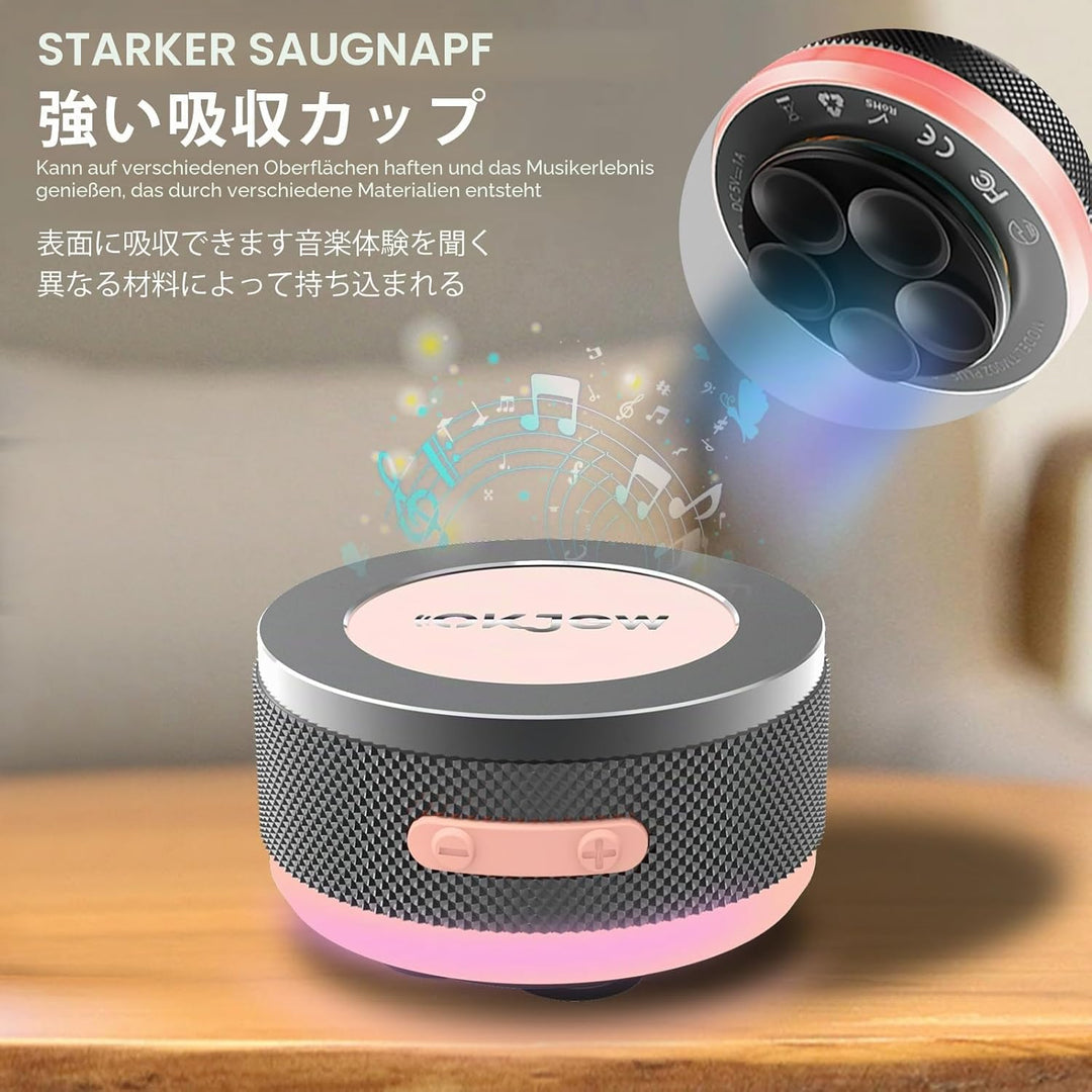 Knochenleitungs-Lautsprecher, Bluetooth, vibrierende Lautsprecher mit bunten LED-Lichtern, tragbare