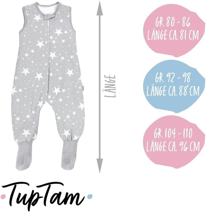 TupTam Baby Winter Schlafsack mit Beinen und Füssen OEKO- TEX zertifizierte Materialien, 2.5 TOG, Un