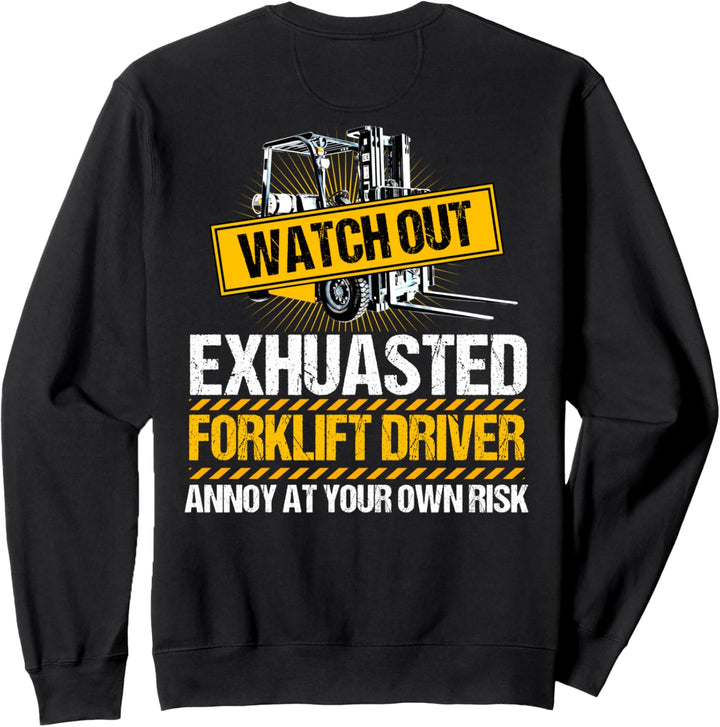 Gabelstaplerfahrer-Design auf der Rückseite der Kleidung Sweatshirt