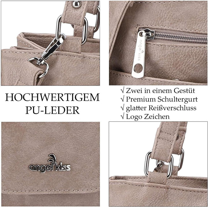Angel Kiss Tasche Leder Damenhandtasche Schultertasche Handtaschen Wasserdicht Tragetasche Multifunk