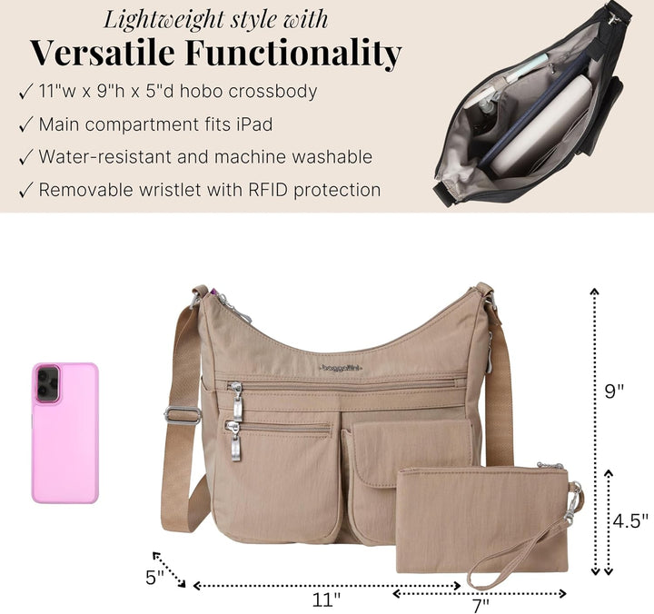 Baggallini Damen Everywhere bagg with überall Tasche mit RFID Einheitsgrösse Strand, Einheitsgrösse