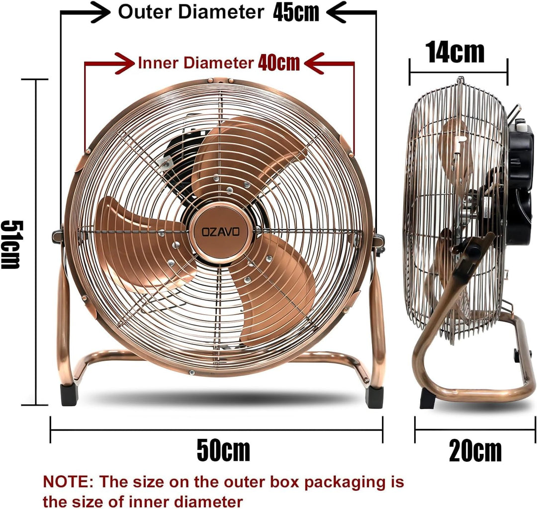 Standventilator, Windmaschine ⌀45 cm mit 3 Laufgeschwindigkeiten, Bodenventilator Power, Tischventil