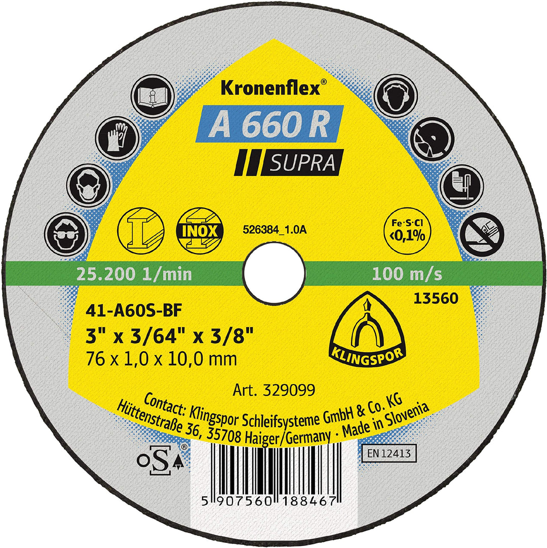 329096 A 660 R Kleintrennscheiben 50 x 1 x 6 mm gerade Inhalt: 100 Stück