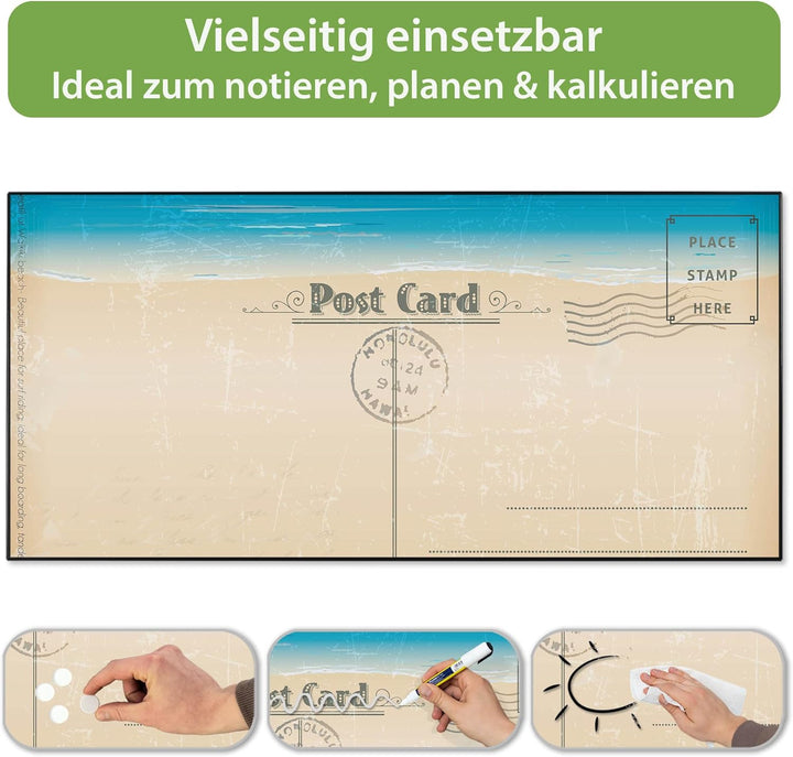 banjado Magnettafel schwarz 78 x 37cm / Magnetwand Metall/Magnetpinnwand als Memoboard/Pinnwand Magn