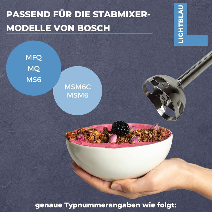LICHTBLAU Schnellmixstab 657259/657258 für Bosch Stabmixer I Mixstab Aufsatz passend MS6, MSM6C und