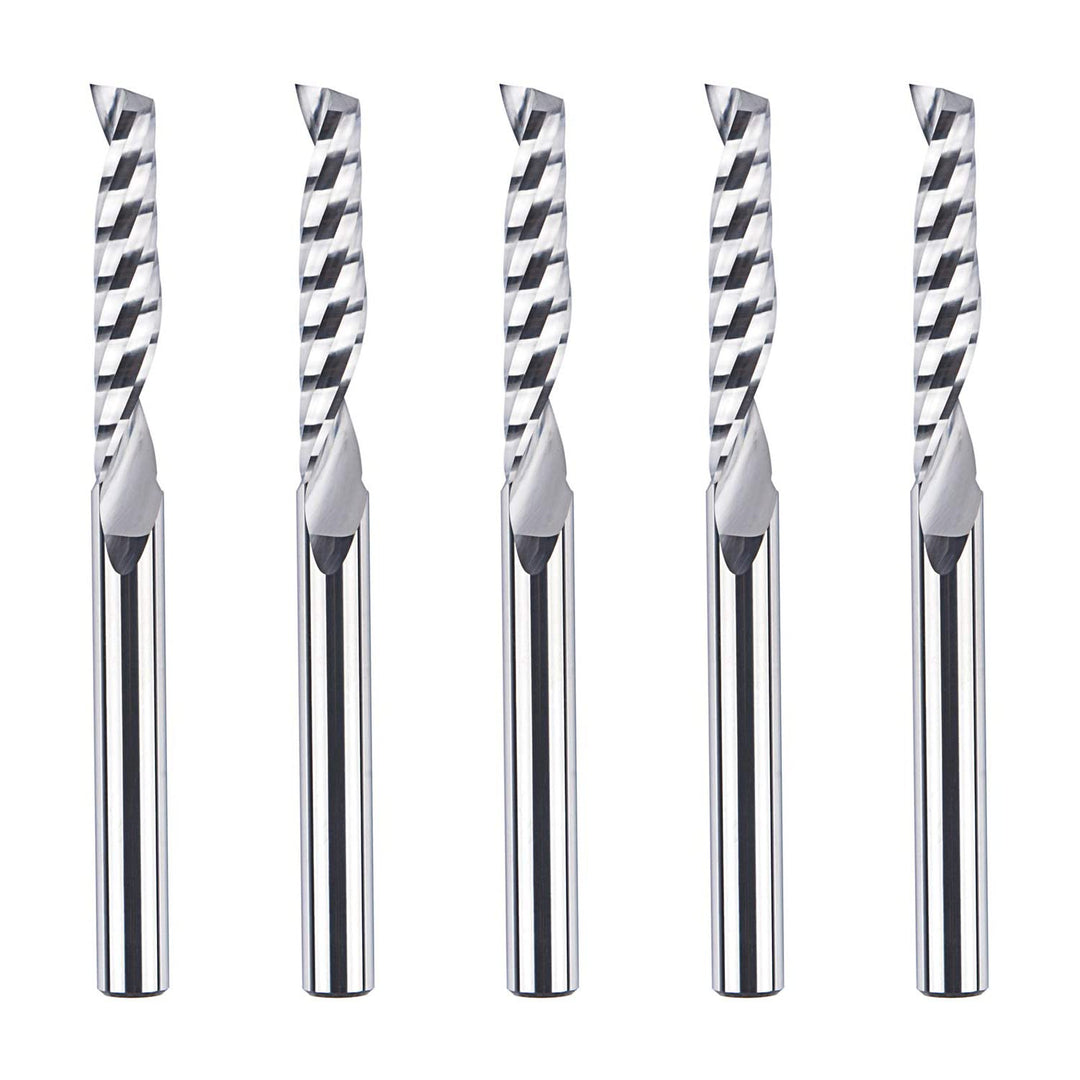 SpeTool 5 Stück Alu Fräser 6mm Schaft VHM Fräser Einschneidiger Fräser 32 mm Schnittlänge CNC Fräser