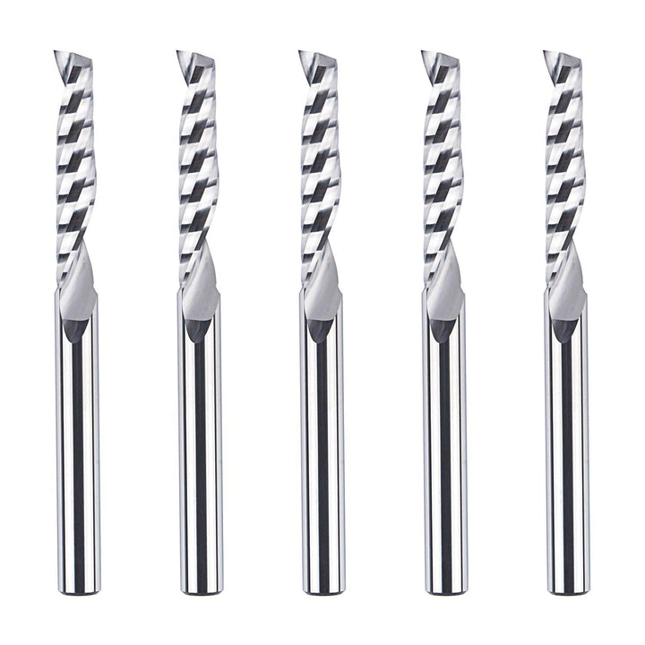 SpeTool 5 Stück Alu Fräser 6mm Schaft VHM Fräser Einschneidiger Fräser 32 mm Schnittlänge CNC Fräser