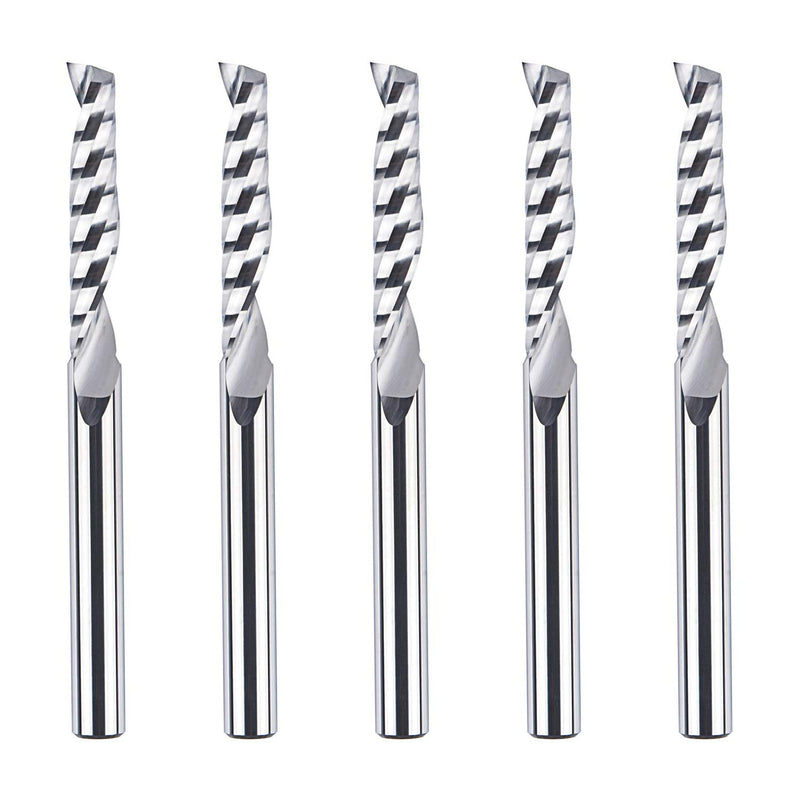 SpeTool 5 Stück Alu Fräser 6mm Schaft VHM Fräser Einschneidiger Fräser 32 mm Schnittlänge CNC Fräser