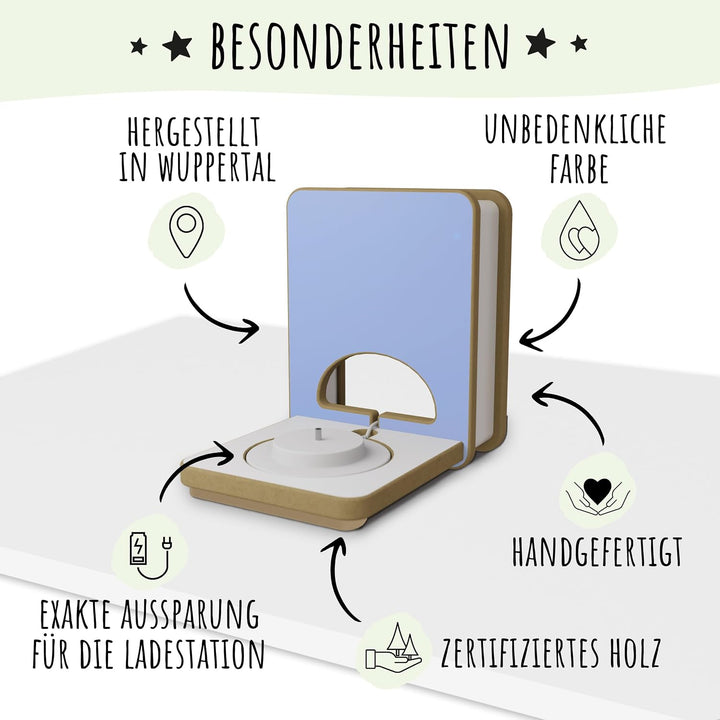 Holzura Tonie Regal für die Toniebox Ladestation und Toniefiguren, Halterung zur Tonie Aufbewahrun,