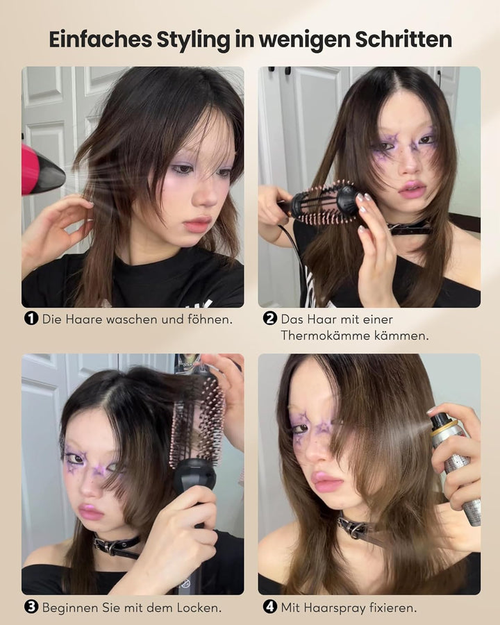 Thermal Brush, Haarpflege Thermobürste, Multifunktionaler Hairstyler, 40 mm automatischer Lockenstab