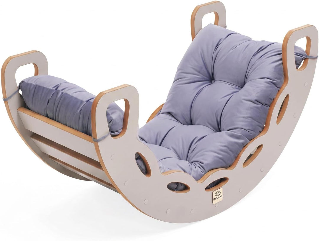 MISIOO Klettergerüst Indoor ab 1 Jahr, Montessori Kletterbogen 4in1 mit Rutsche, Kletterwand &amp; Kisse