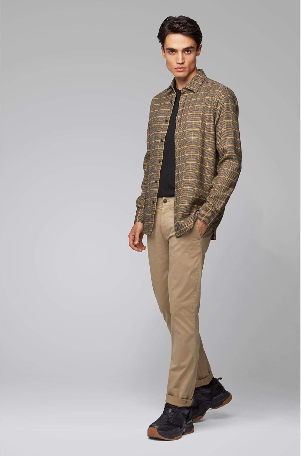BOSS Herren Schino-Slim D Slim-Fit Hose aus elastischem Baumwoll-Satin 32 Light/Pastel Brown239, 32