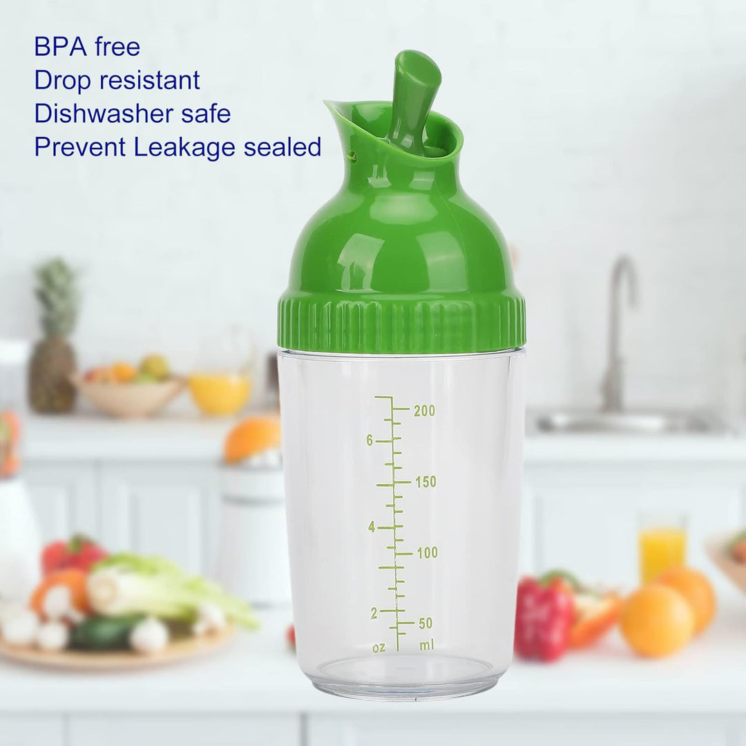 Salat-Dressing-Shaker, 200 Ml, Auslaufsicherer Glas-Dressing-Flaschenmixer, Einhändig Bedienbar, Spü
