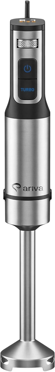 ARIVA Stabmixer 1200W Edelstahl – Handmixer mit LED-Display & Timer, Titan-beschichtete Klingen, 12
