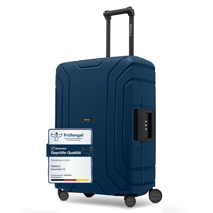 REDOLZ Hartschalen Check-in Koffer ohne Reissverschluss | 3-Punkt-Verschluss-System | Mittelgrosser