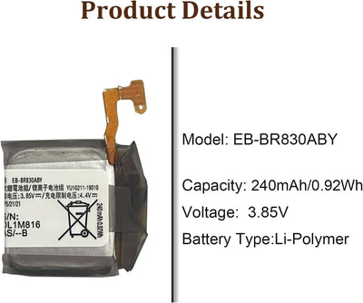 HIGHAKKU Ersatzakku Batterie EB-BR830ABY kompatibel mit Samsung Galaxy Watch Active 2 40 mm SM-R830