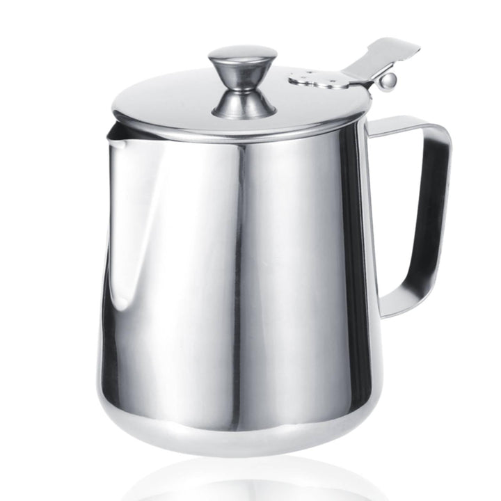 Milchkännchen mit Deckel, 600 ml/1000 ml, Milchaufschäumkännchen,Edelstahl Milchkännchen,Edelstahl-K
