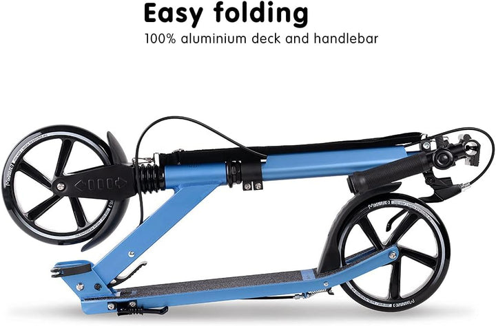 Movino Comfort+ City Scooter | Handbremse | Klappbar und Höhenverstellbar | Aluminium Roller mit Sto