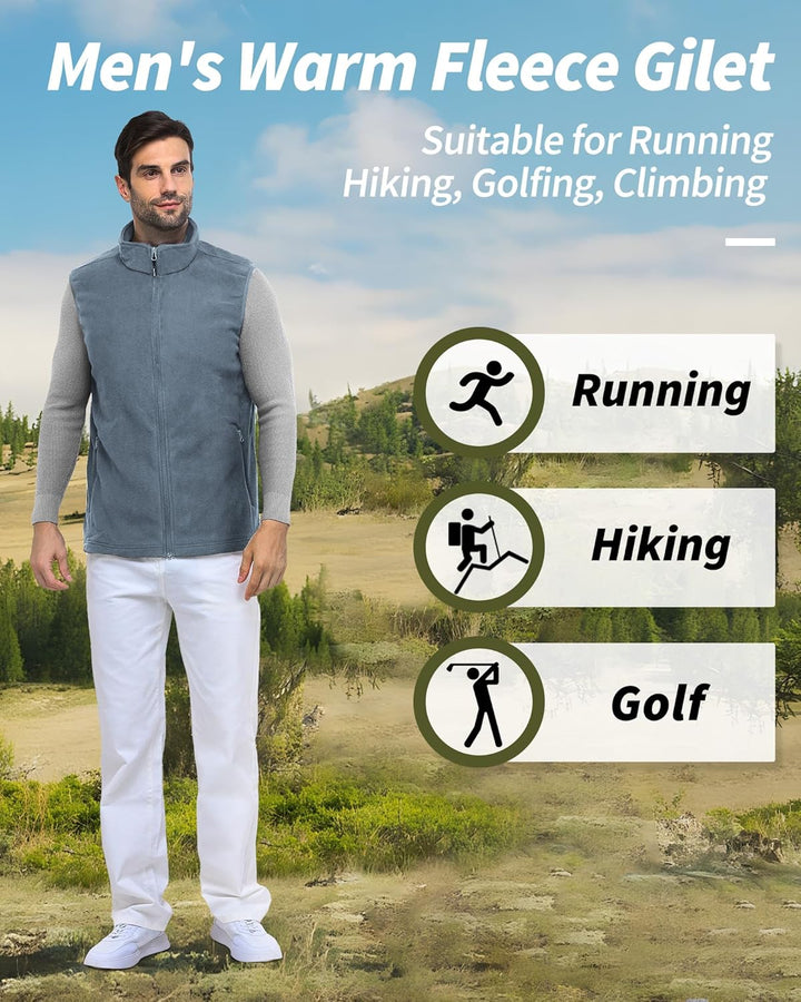 Outdoor Ventures Fleece Weste Herren Leicht Ärmellose Fleeceweste Jacke Winddicht Warm Gefütterte Wi