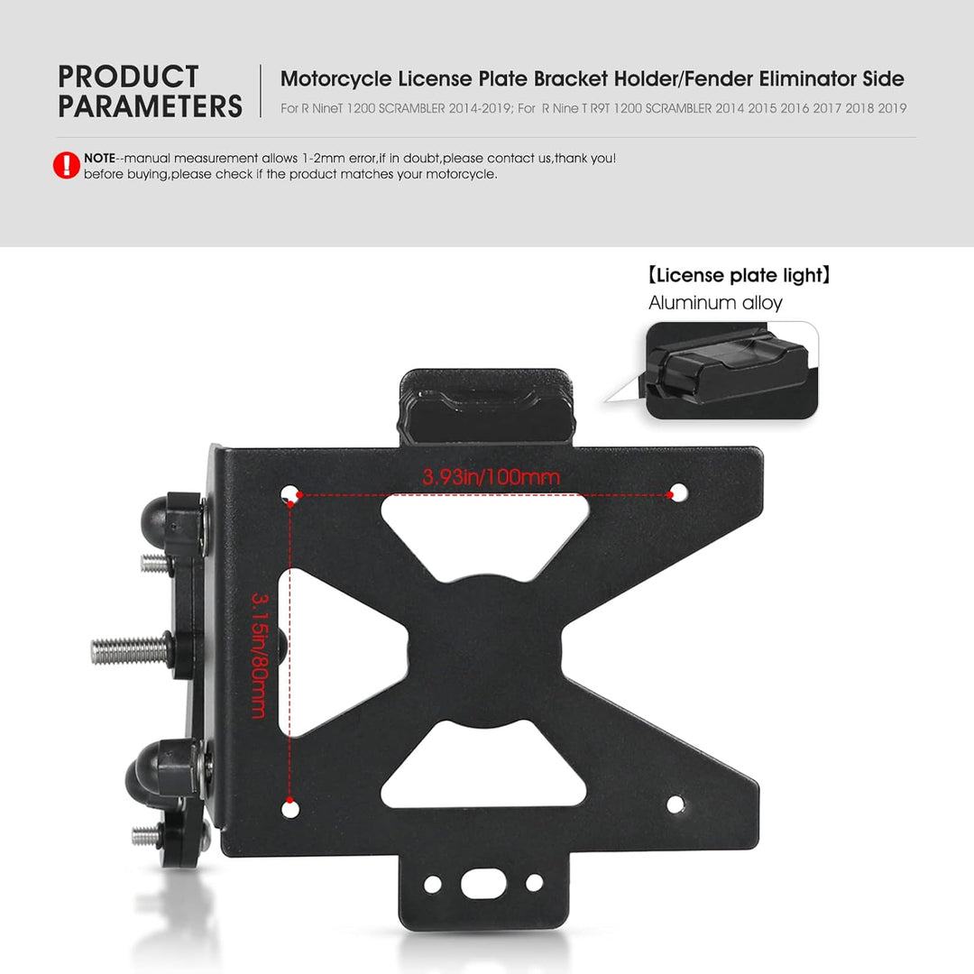 MOLONG Motorrad seitlicher Kennzeichenhalter für R NINET 2014-2022 R NINET Scrambler 2014-2022