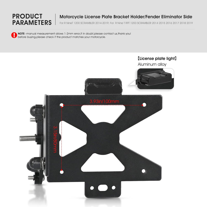MOLONG Motorrad seitlicher Kennzeichenhalter für R NINET 2014-2022 R NINET Scrambler 2014-2022