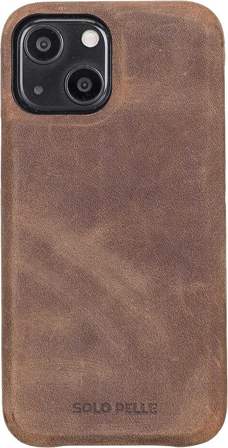 Solo Pelle Lederhülle kompatibel für iPhone 13 Mini in 5.4 Zoll abnehmbare Hülle (2in1) inkl. Karten