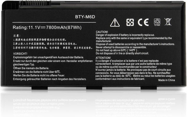 WYGUO BTY-M6D Laptop Batterie Ersatz für MSI GX60 GT60 T70 GT70 GX660 GT660 GT680 GX70 GT660-003US G