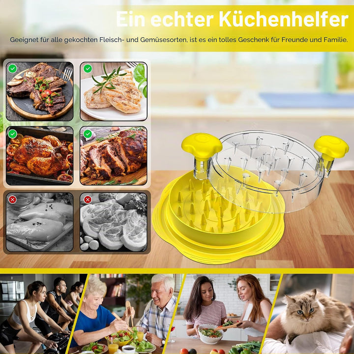 Hähnchen Zerkleinerer 25.5cm Grosser Sichtbar Hühnerbrust Schredder Werkzeug Twist mit Bürste und Ga