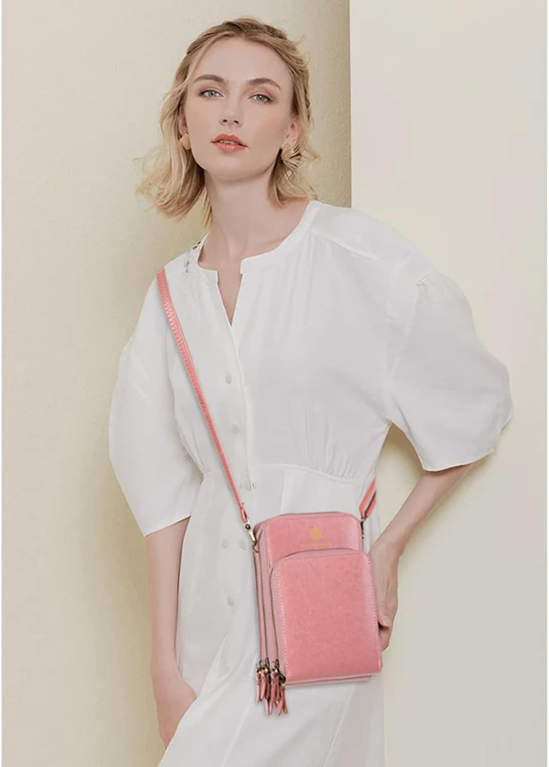 SENDEFN Handytasche zum Umhängen - Handy Umhängetasche Damen Handytasche Leder Handytasche mit Geldb