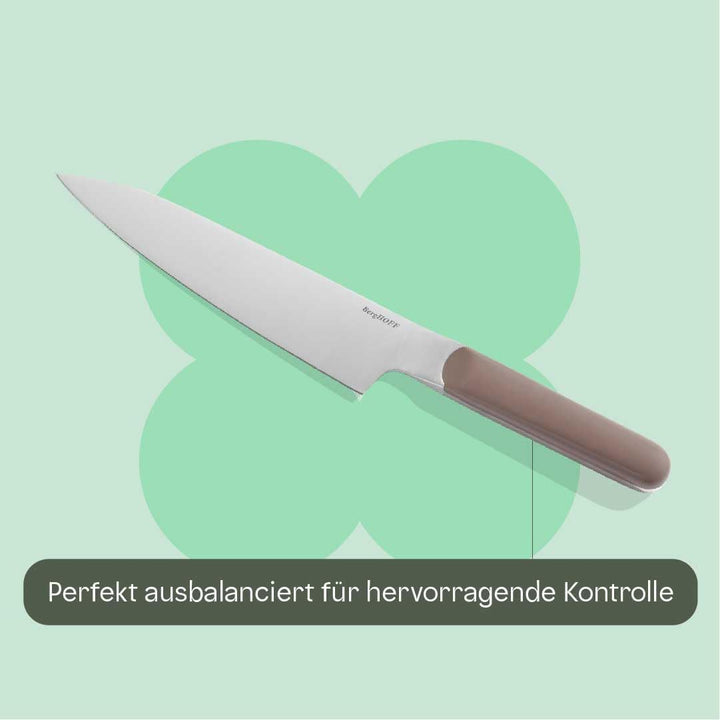 Berghoff Home Kochmesser 19,6cm - Edelstahl Küchenmesser - Messer scharf - Fleischmesser - Aubergine