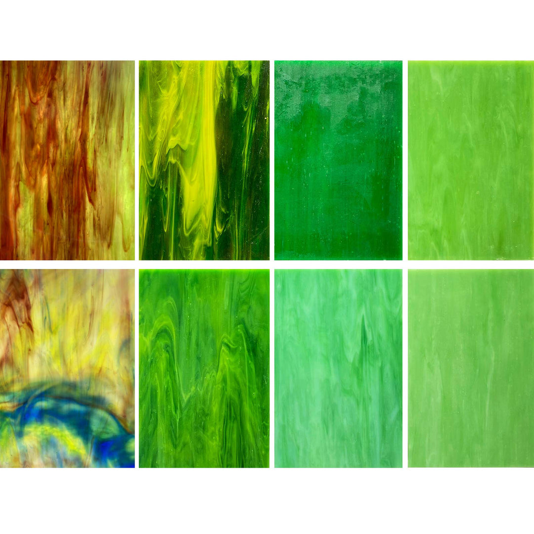LITMIND Glasmosaikfliesen für Kunsthandwerk in verschiedenen Farben, 10,2 x 15,2 cm, 8 Bögen, versch