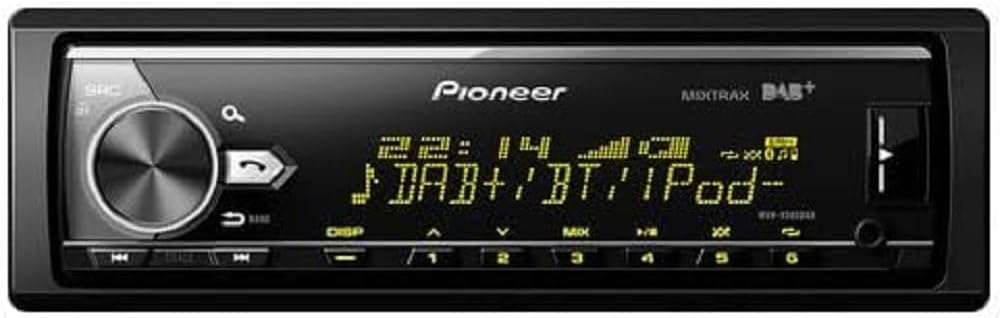 Pioneer MVH-X580DABAN inkl. DAB-Antenne, 1DIN Autoradio mit DAB+, RGB, deutsche Menüführung, Bluetoo